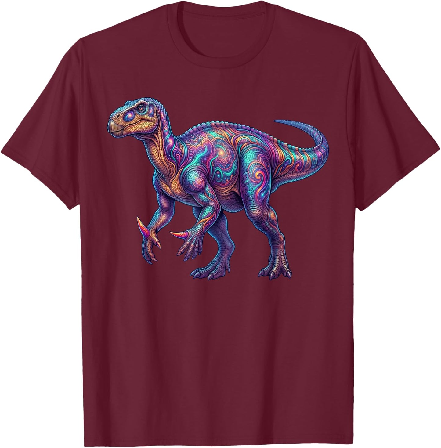 Iguanodon Dinosaur Paleontology Prehistoric Herbivore T-Shirt - T-Shirt | Maroon