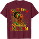 Juneteenth Rooted in Freedom Since 1865 Afro Women Pride T-Shirt - T-Shirt | Maroon