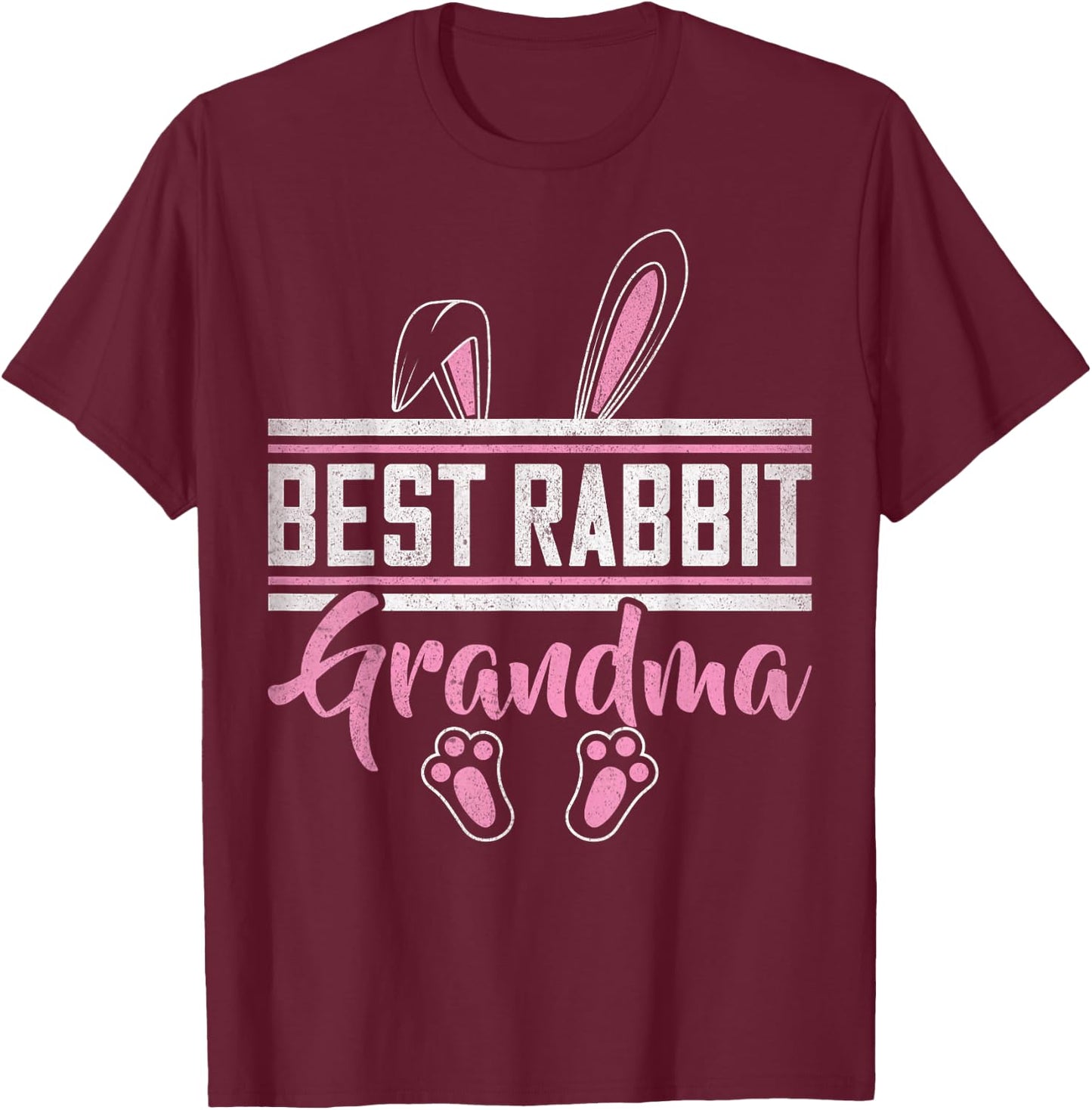Best Rabbit Grandma Ever Bunny Grandma T-Shirt - T-Shirt | Maroon