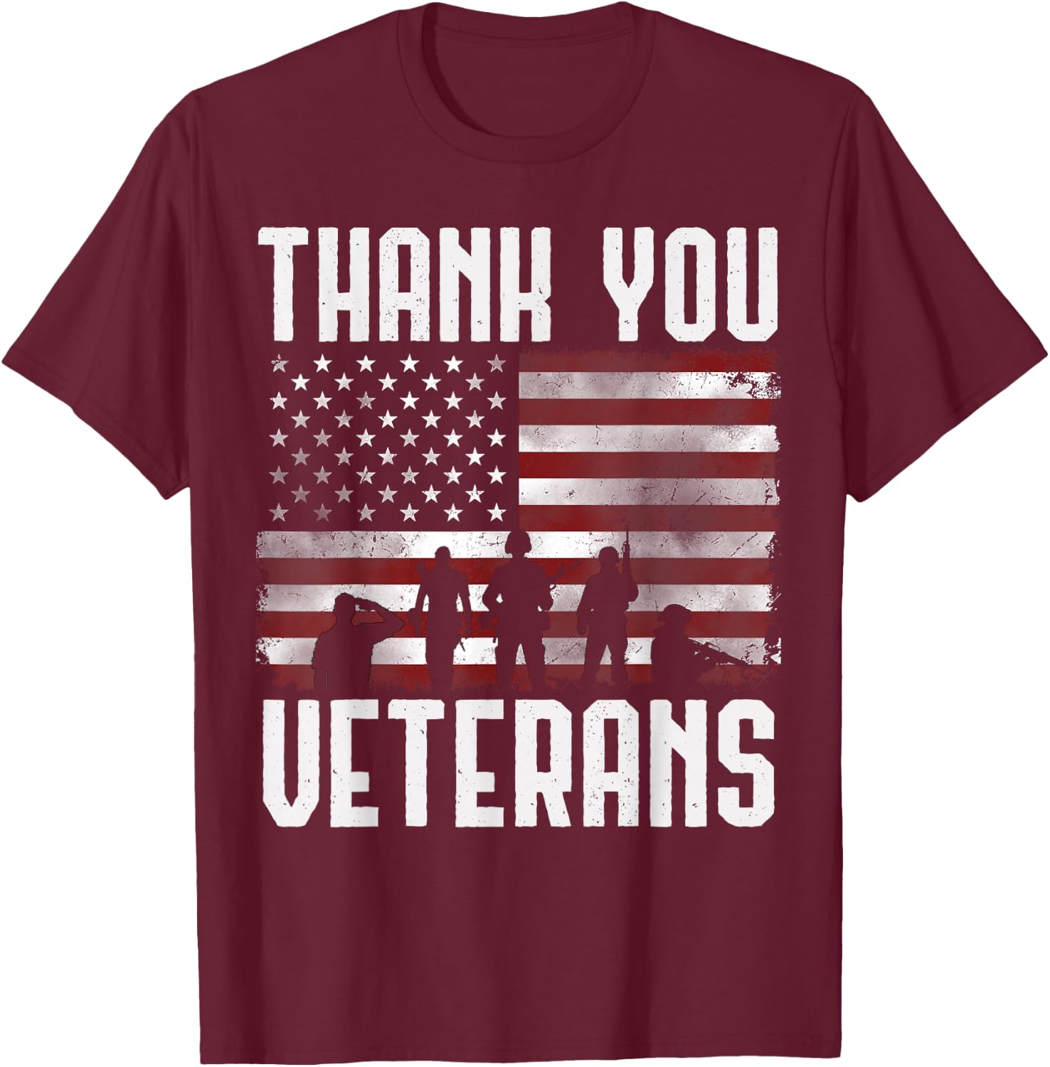 Veterans Day Gifts Thank You Veterans Proud T-Shirt - T-Shirt | Maroon