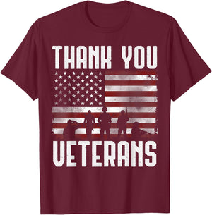 Veterans Day Gifts Thank You Veterans Proud T-Shirt - T-Shirt | Maroon