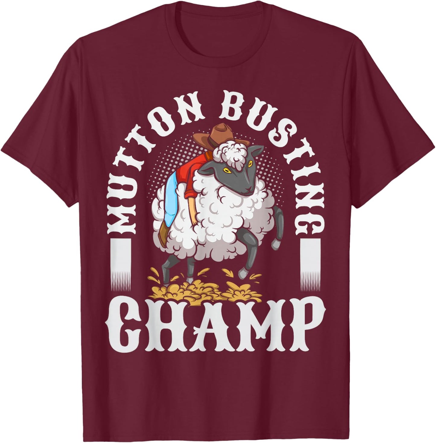 Youth Rodeo Mutton Busting Design for a Mutton Buster T-Shirt - T-Shirt | Maroon