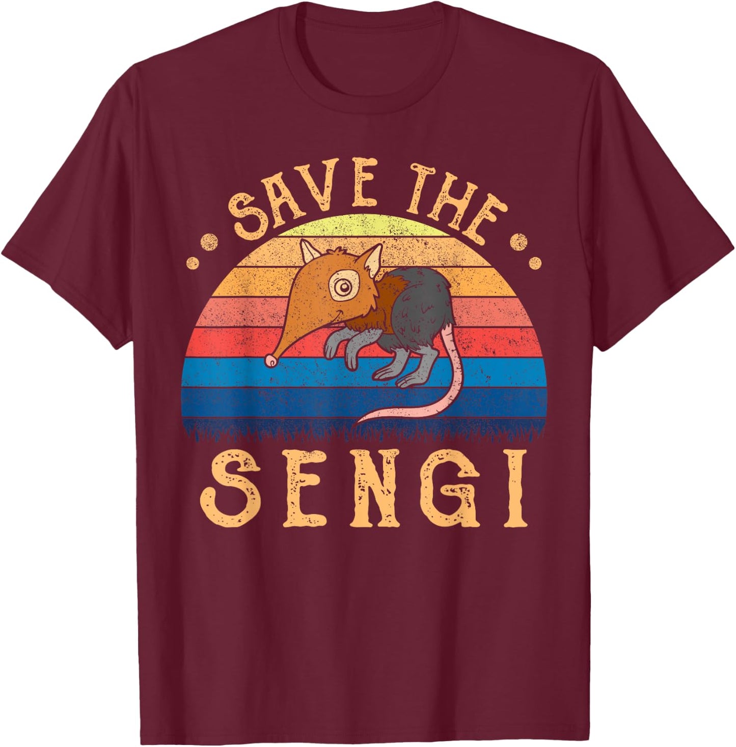 Elephant Shrew Jumping Shrew Sengi T-Shirt - T-Shirt | Maroon