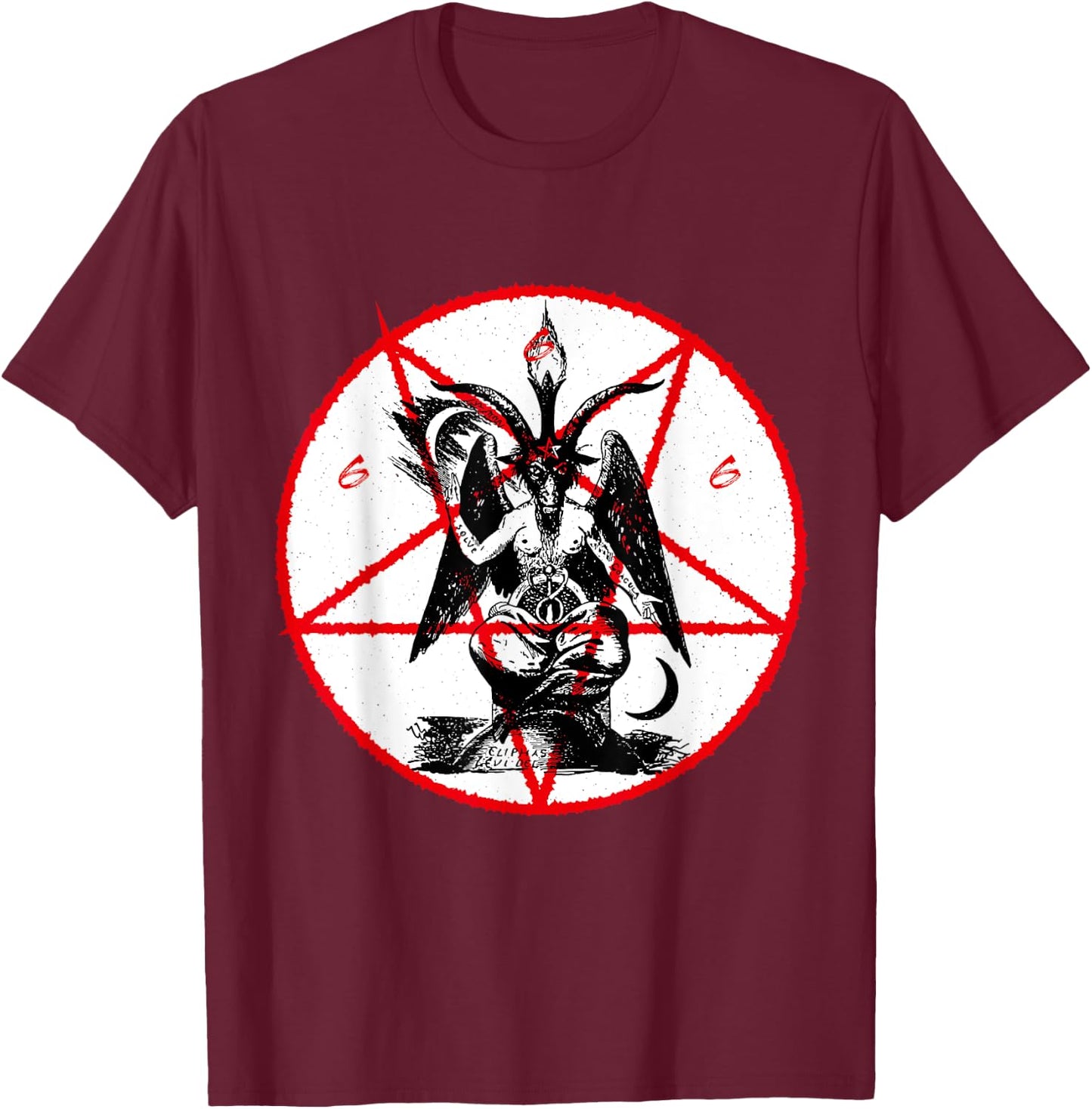 Dark Goat Baphomet - Satanic Lucifer Beelzebub Shirt T-Shirt - T-Shirt | Maroon
