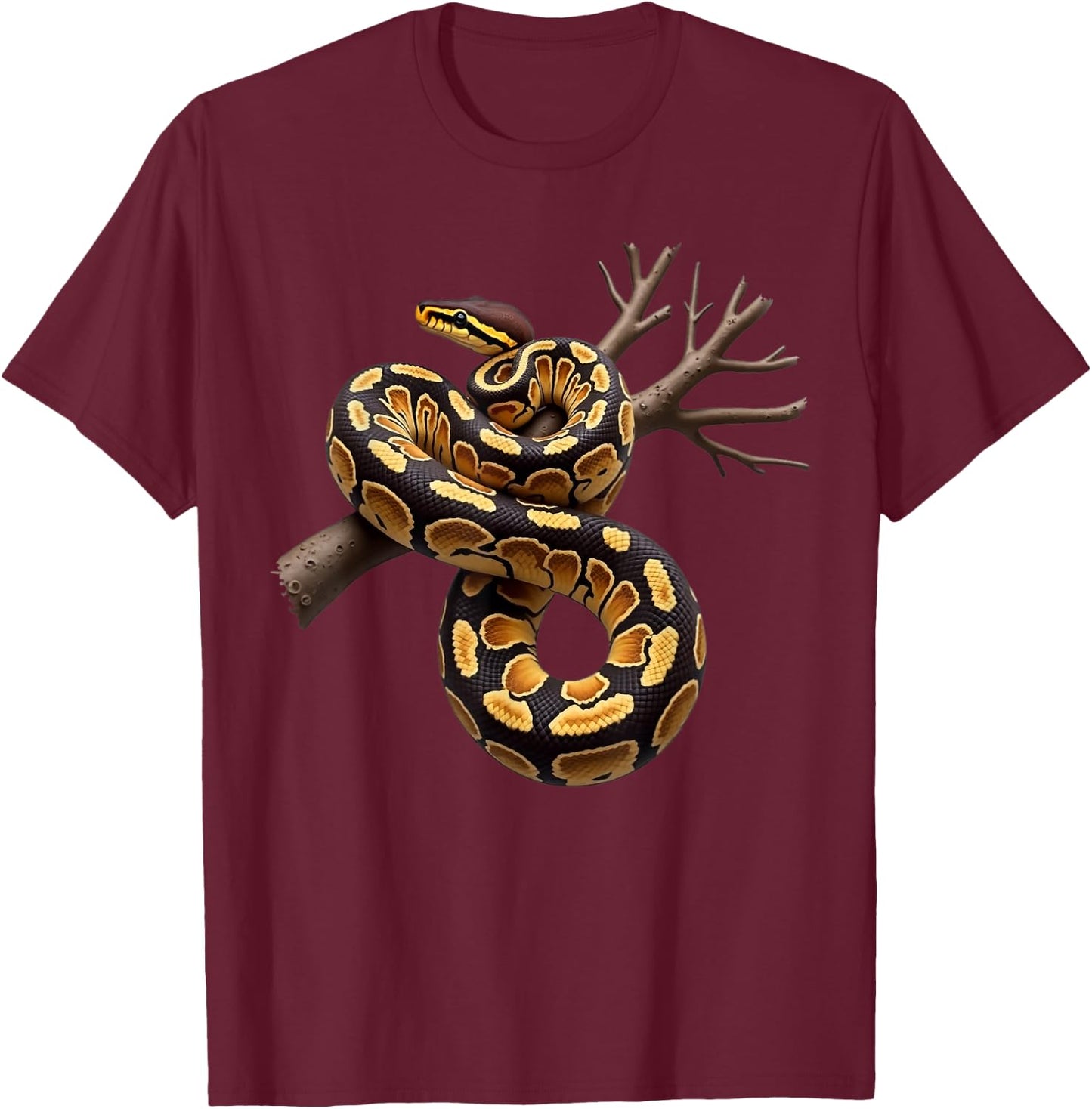 Funny King Python Lover Snakes Reptiles Python , black, S T-Shirt - T-Shirt | Maroon