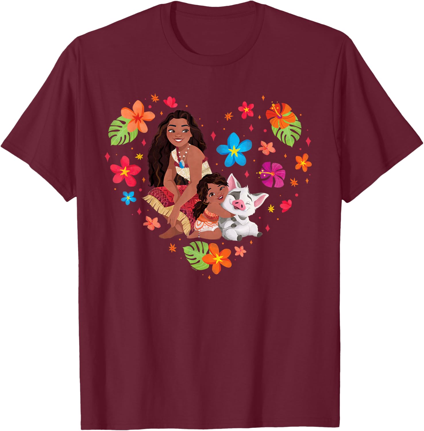 Disney Moana 2 Moana Simea and Pua Tropical Heart Sisters , blue T-Shirt - T-Shirt | Maroon