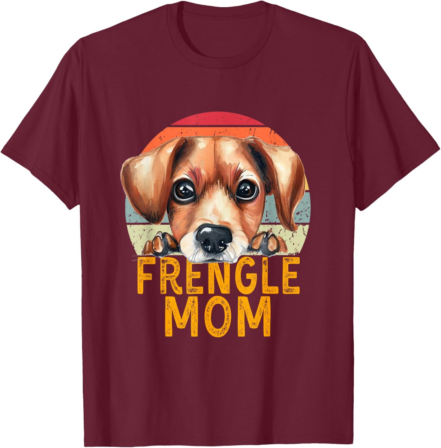 Frengle Dog Mom Retro Vintage Funny My Dogs Are My Cardio T-Shirt - T-Shirt | Maroon