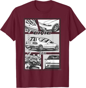 Civic for example 6 Japanese cars T-Shirt - T-Shirt | Maroon