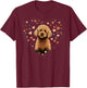 Golden Doodle Love for Valentines Day on Goldendoodle Lover T-Shirt - T-Shirt | Maroon