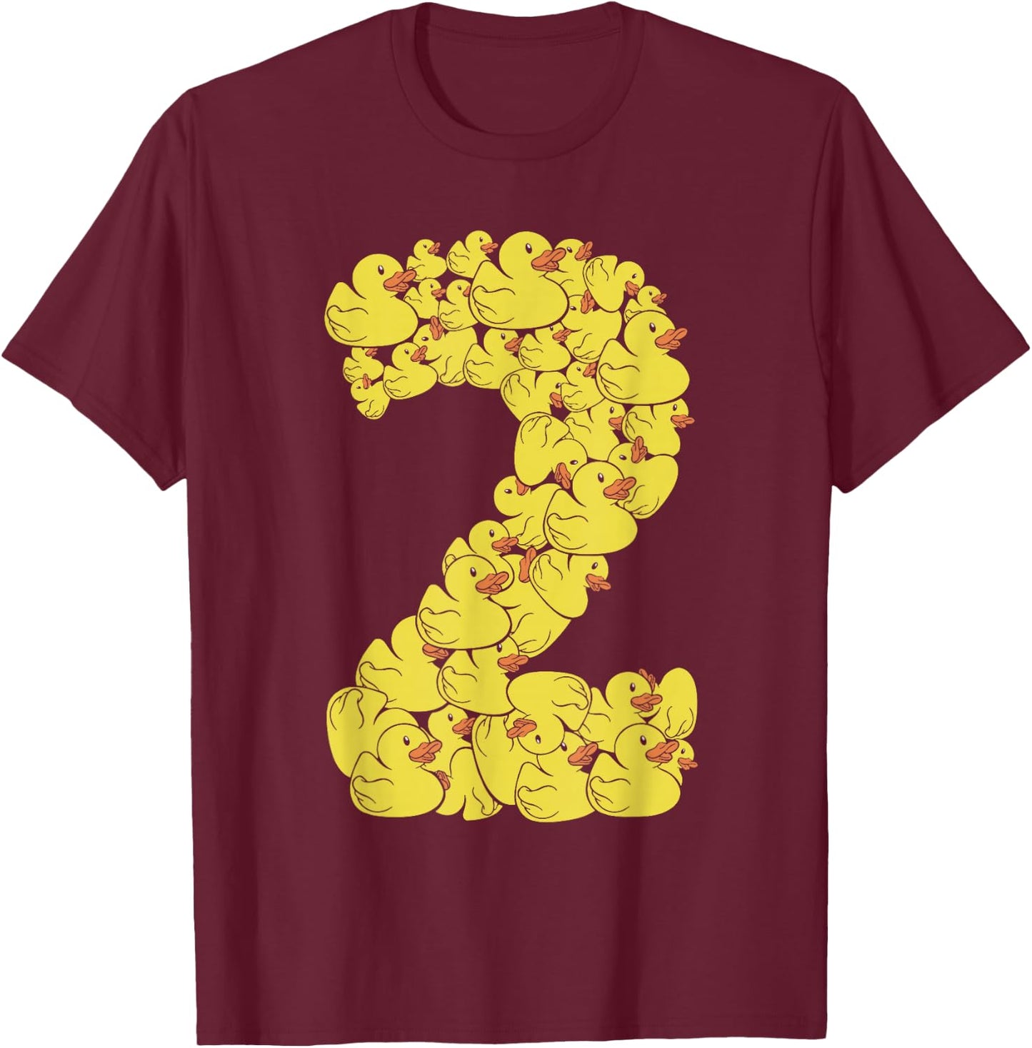 Rubber Ducky 2 Year Old Quack Birthday Rubber Duck T-Shirt - T-Shirt | Maroon