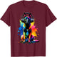 Splash Art Headphones Belgian Malinois Belgian Shepherd Dog T-Shirt - T-Shirt | Maroon