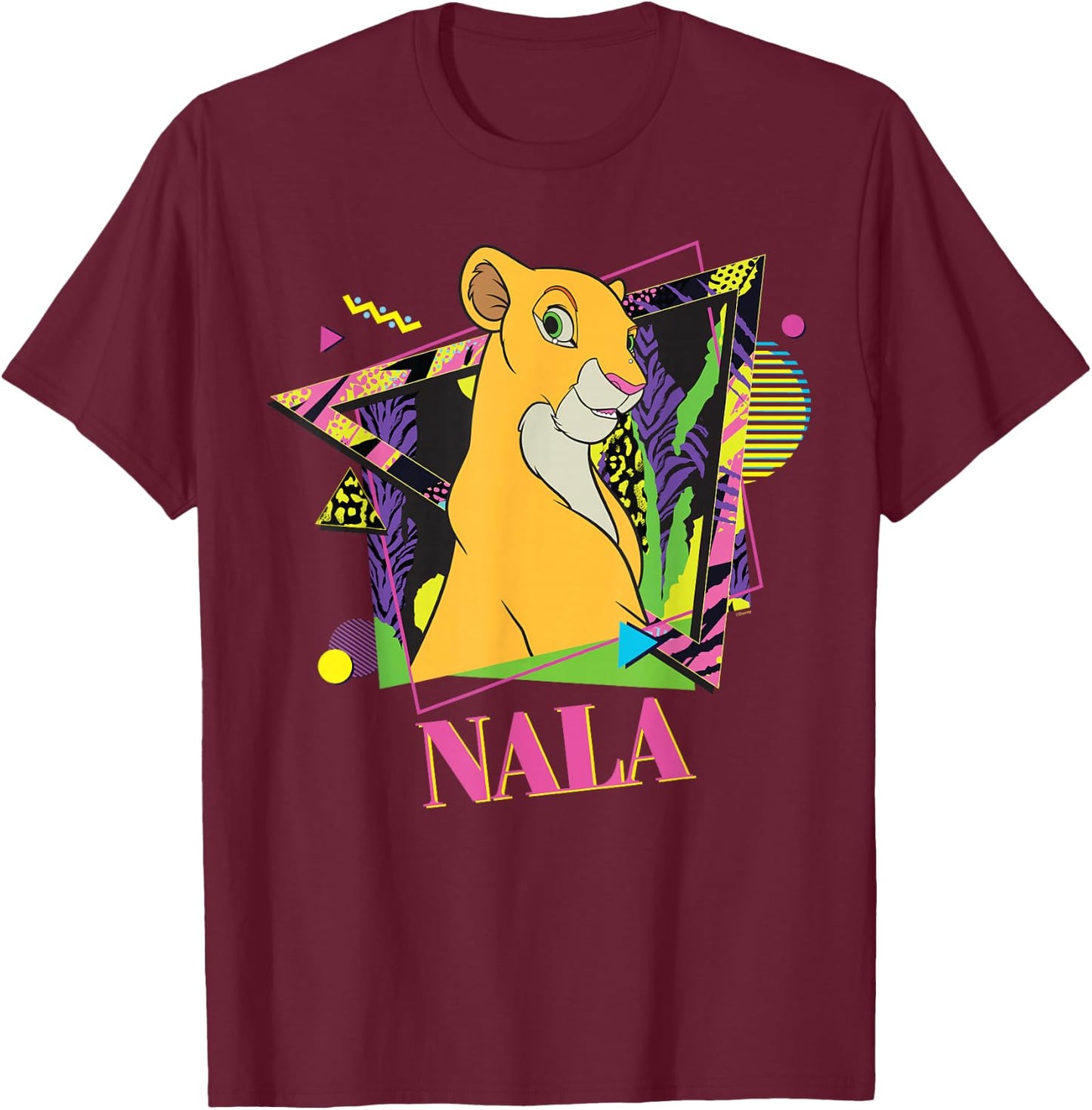 Disney The Lion King Retro '90s Couples Matching Nala , Black, S T-Shirt - T-Shirt | Maroon