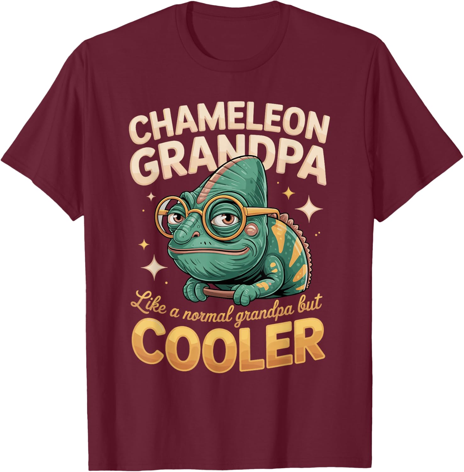 Chameleon Grandpa Like A Normal Grandpa But Cooler T-Shirt - T-Shirt | Maroon