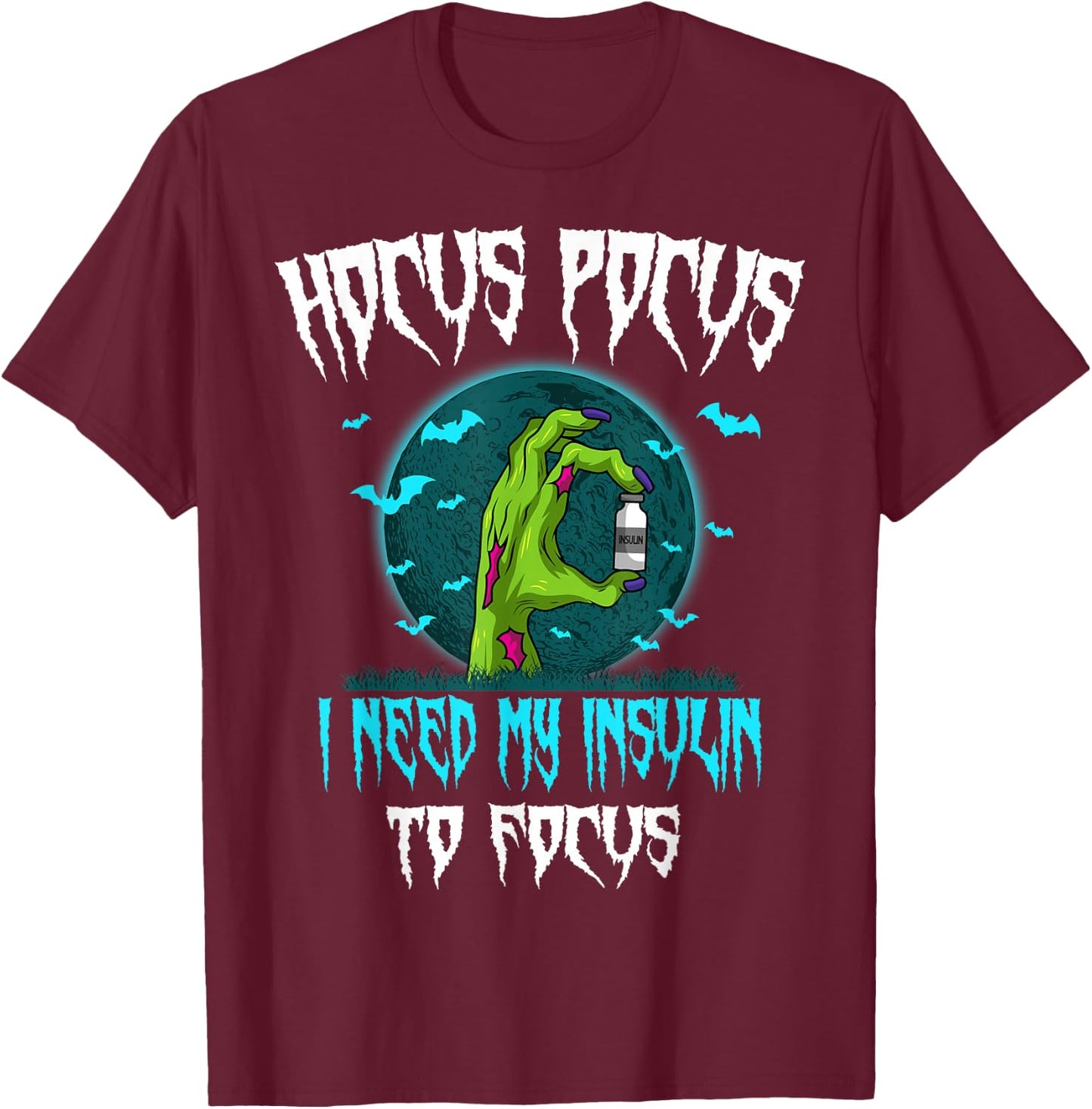 Diabetes Diabetic Patient Type 1 2 Halloween Party T-Shirt - T-Shirt | Maroon