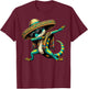 Dabbing Lizard Sombrero Poncho Cinco De Mayo Mexican Funny T-Shirt - T-Shirt | Maroon