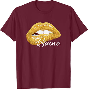 Cute Bruno Lover Golden Lips - Man Women T-Shirt - T-Shirt | Maroon