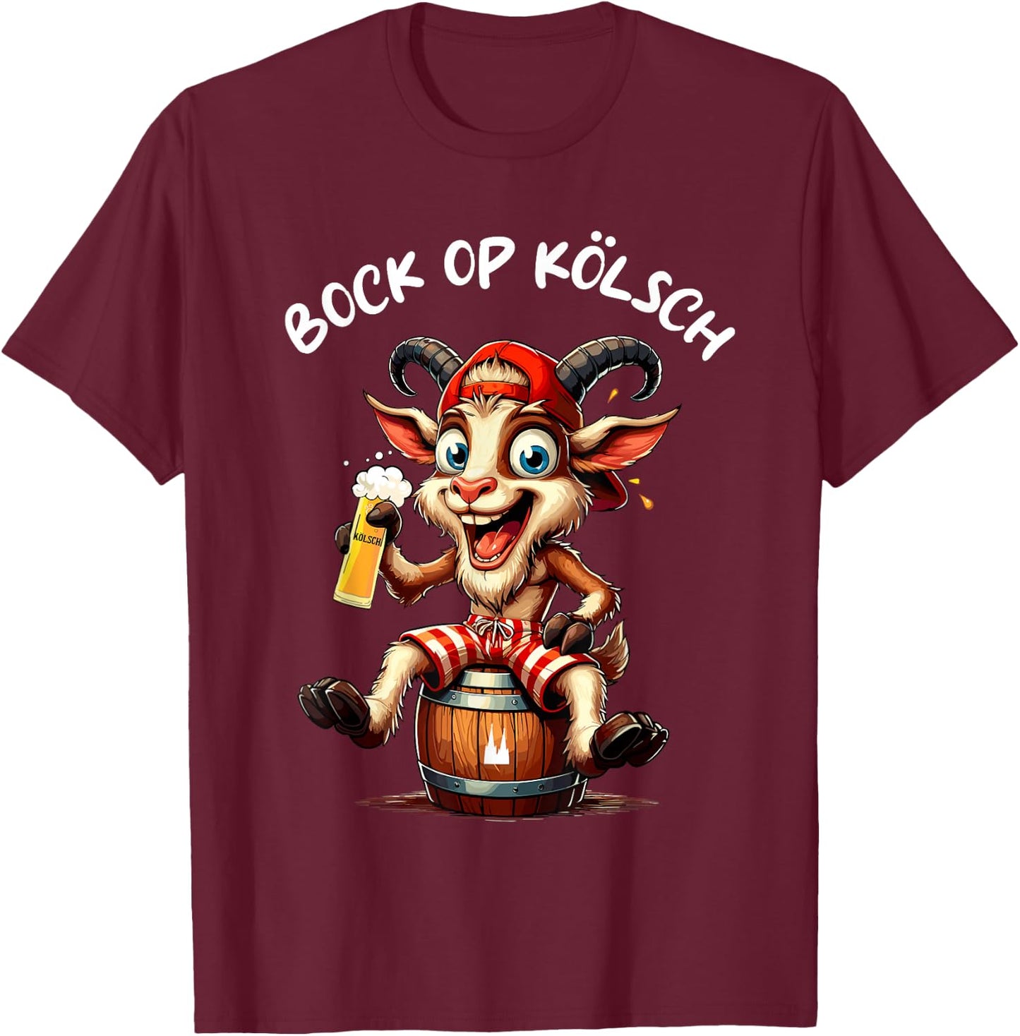 Bock op Kölsch Goat Köln Carnival Alaaf Funny , black T-Shirt - T-Shirt | Maroon