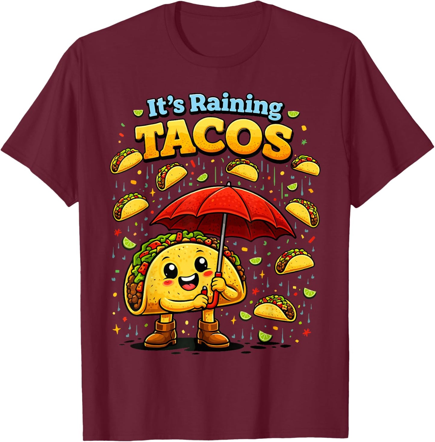 It's Raining Tacos Funny Taco Lovers Kids Girls Boys T-Shirt - T-Shirt | Maroon