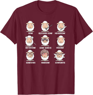 Funny Unsheep Word Game Funny Sheep & Sheep Herd , black T-Shirt - T-Shirt | Maroon