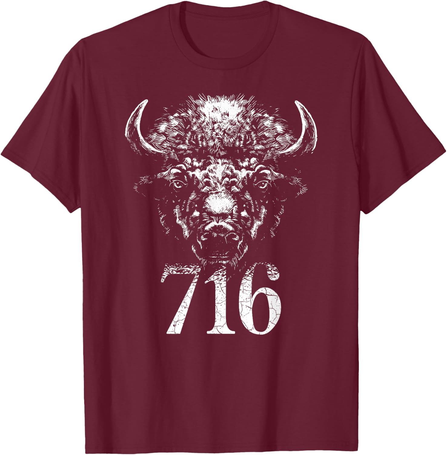 Buffalo 716 – Home BFLO NY Western New York T-Shirt - T-Shirt | Maroon