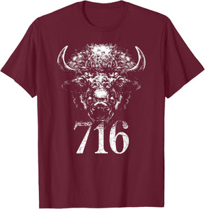 Buffalo 716 – Home BFLO NY Western New York T-Shirt - T-Shirt | Maroon