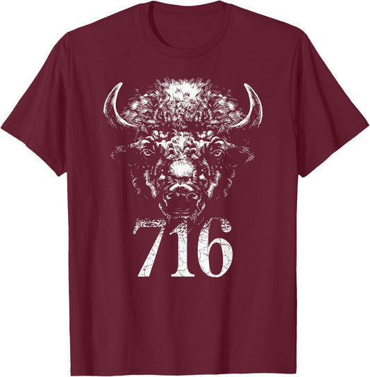 Buffalo 716 – Home BFLO NY Western New York T-Shirt - T-Shirt | Maroon