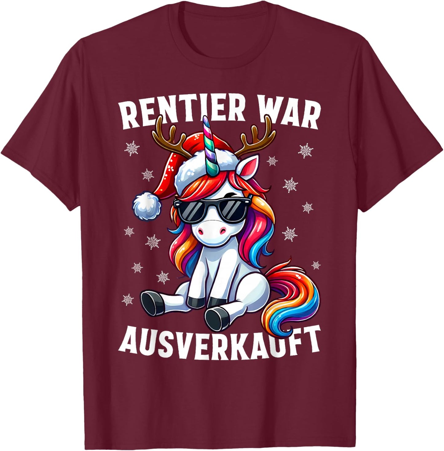 Funny Reindeer War Sold Out Funny Reindeer Christmas , black T-Shirt - T-Shirt | Maroon
