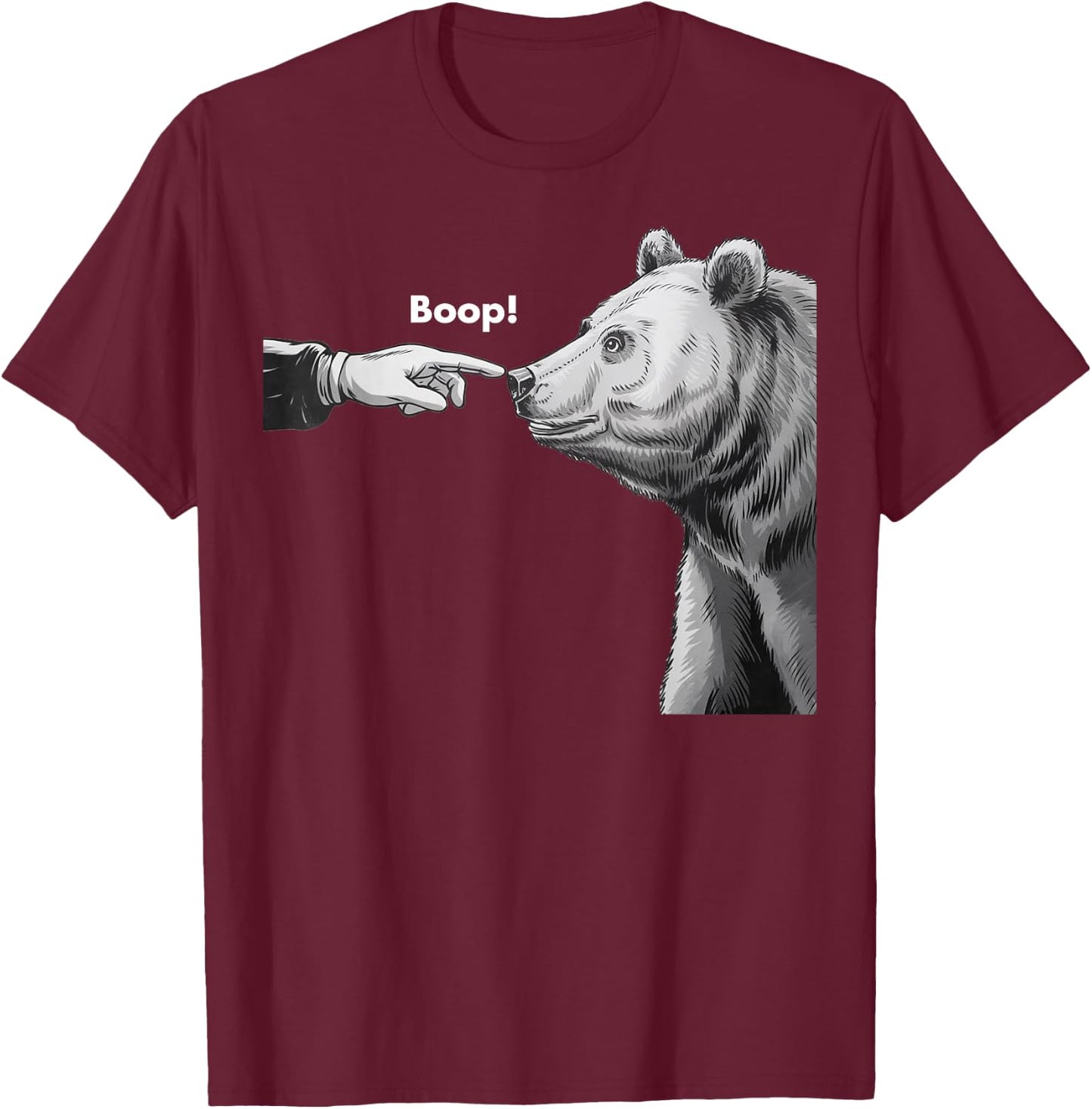 Funny Boop Bear Nose T-Shirt - T-Shirt | Maroon