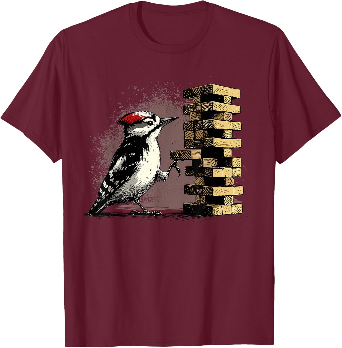 Woodpecker Shirt Funny Pecker Bird Tumbling Timber Tower T-Shirt - T-Shirt | Maroon