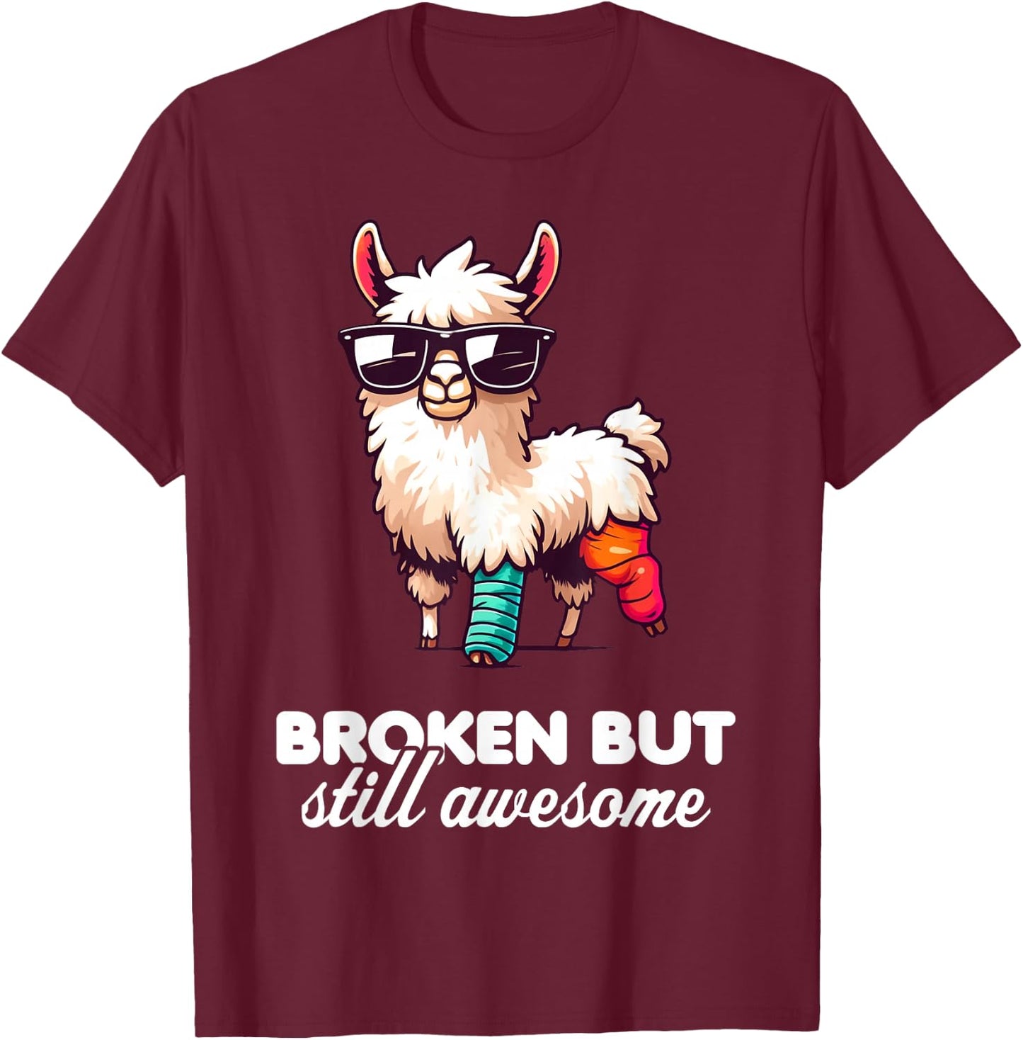 Funny Broken But Still Awesome Broken Arm Gifts For Kids T-Shirt - T-Shirt | Maroon