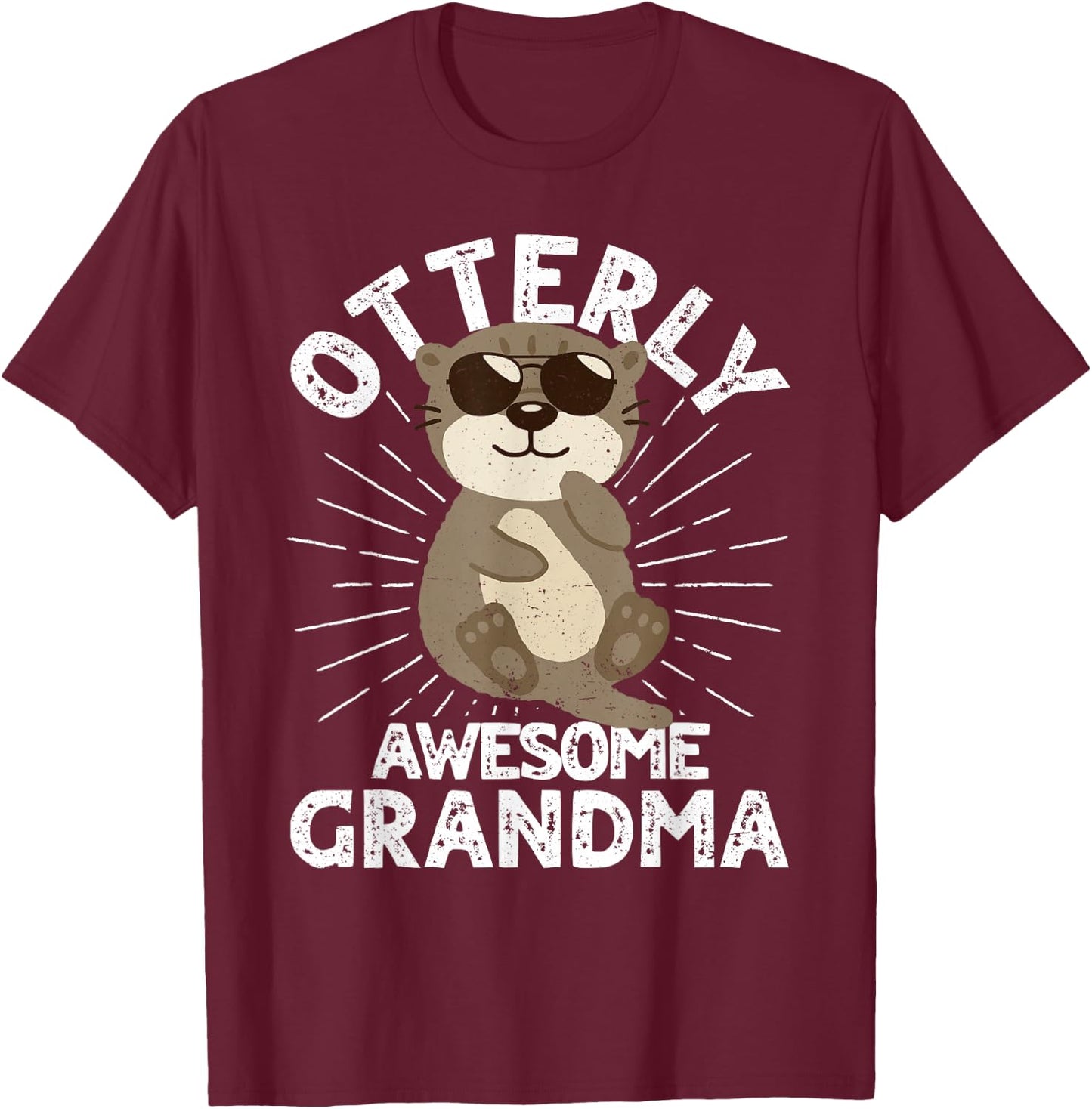 Funny Grandma Otterly Awesome Grandma Otter T-Shirt - T-Shirt | Maroon