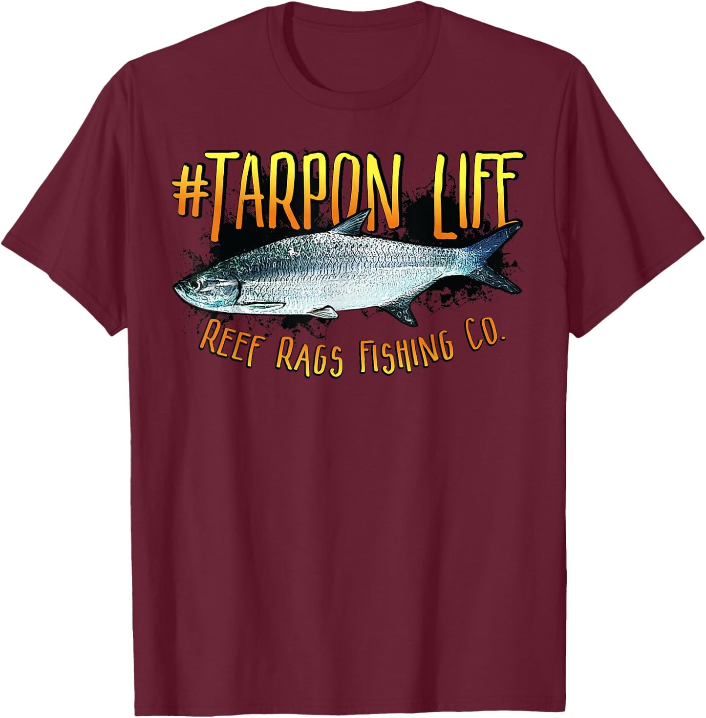 Tarpon Life Deep Sea Saltwater Fishing T-Shirt - T-Shirt | Maroon