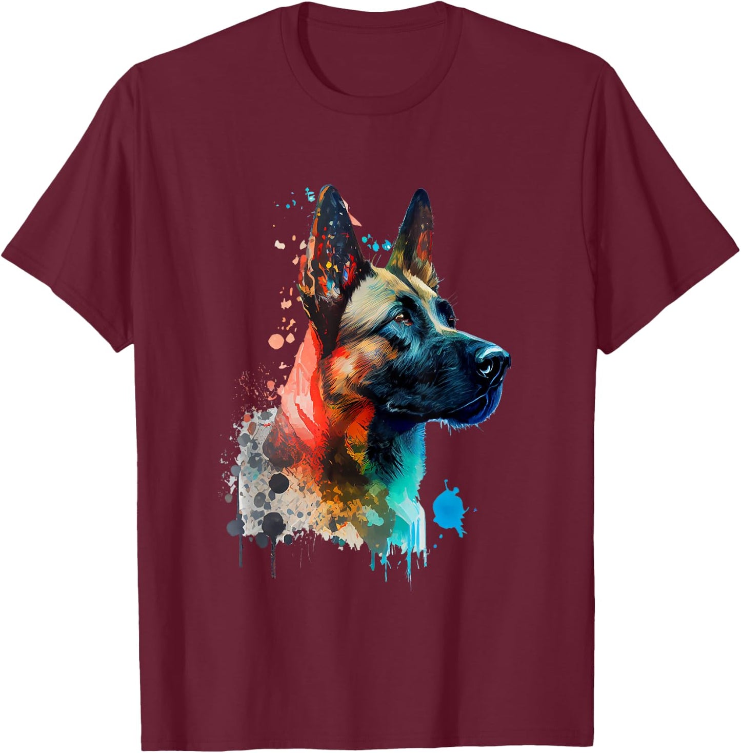 Malinois Belgischer Schäferhund Gassi Gehen Hundebesitzer T-Shirt - T-Shirt | Maroon