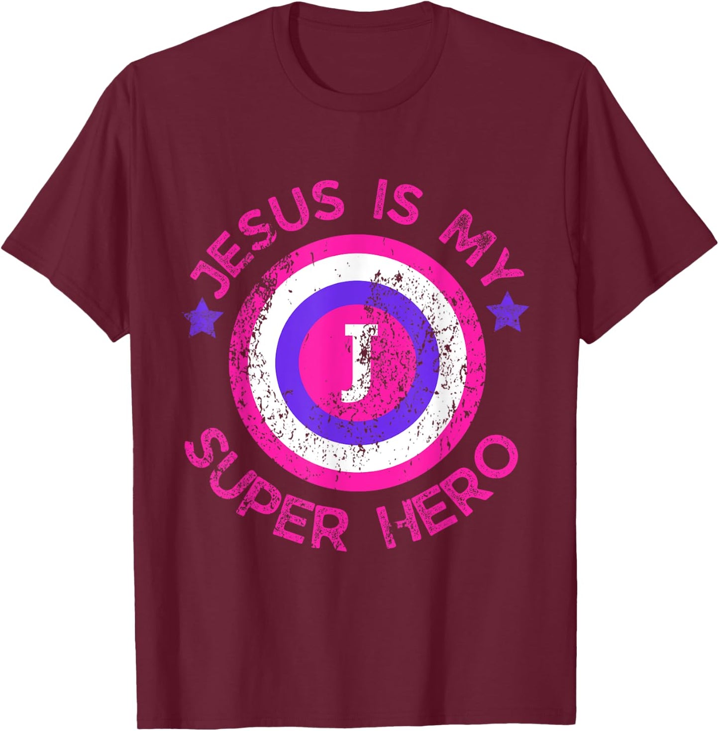 Jesus Christ Is My Superhero Jesus Kids Toddler Girls 5T 4T T-Shirt - T-Shirt | Maroon