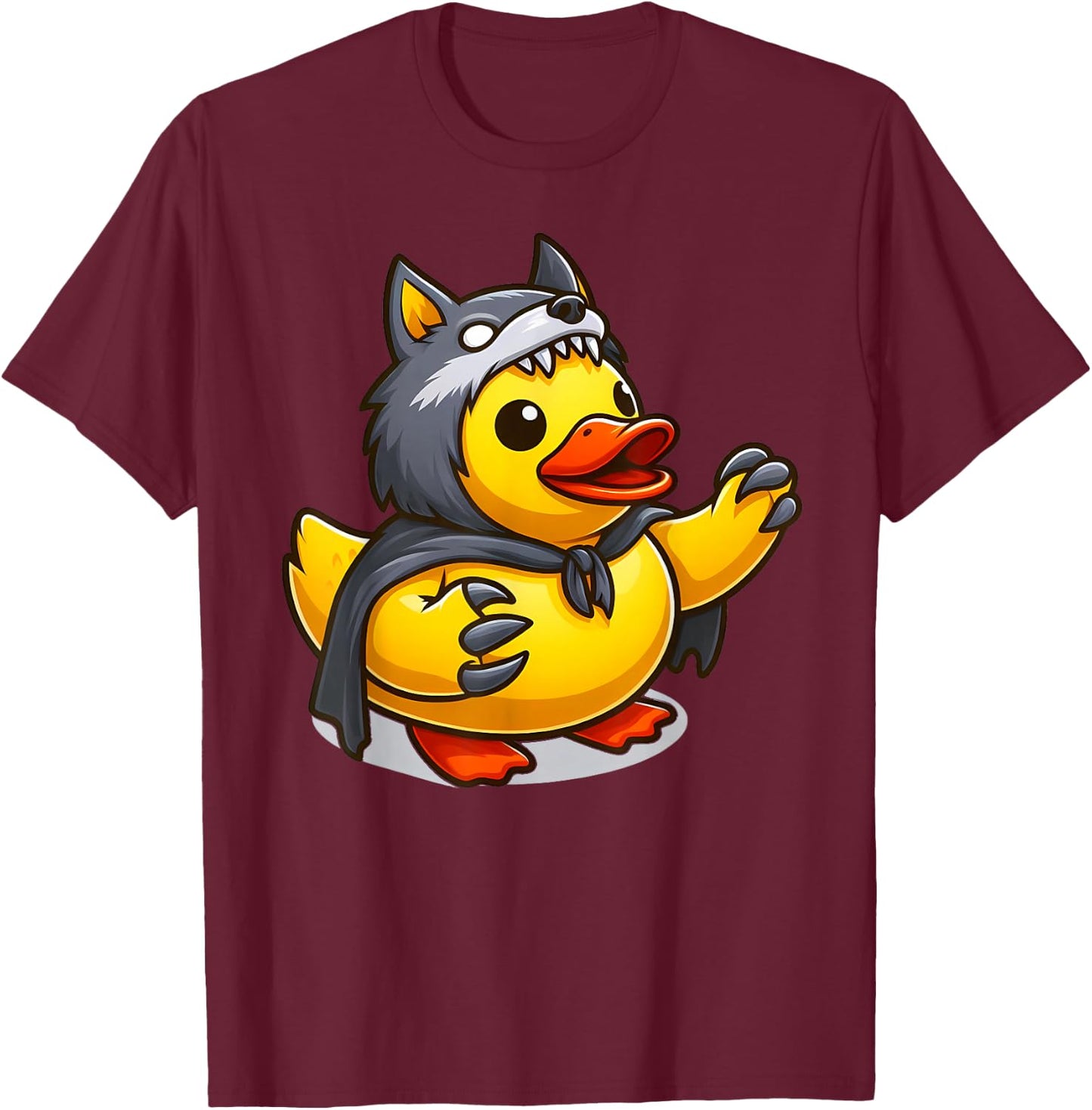 Werewolf Duck, Rubber Yellow Duck T-Shirt - T-Shirt | Maroon