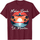 Maho Beach St Maarten , black T-Shirt - T-Shirt | Maroon