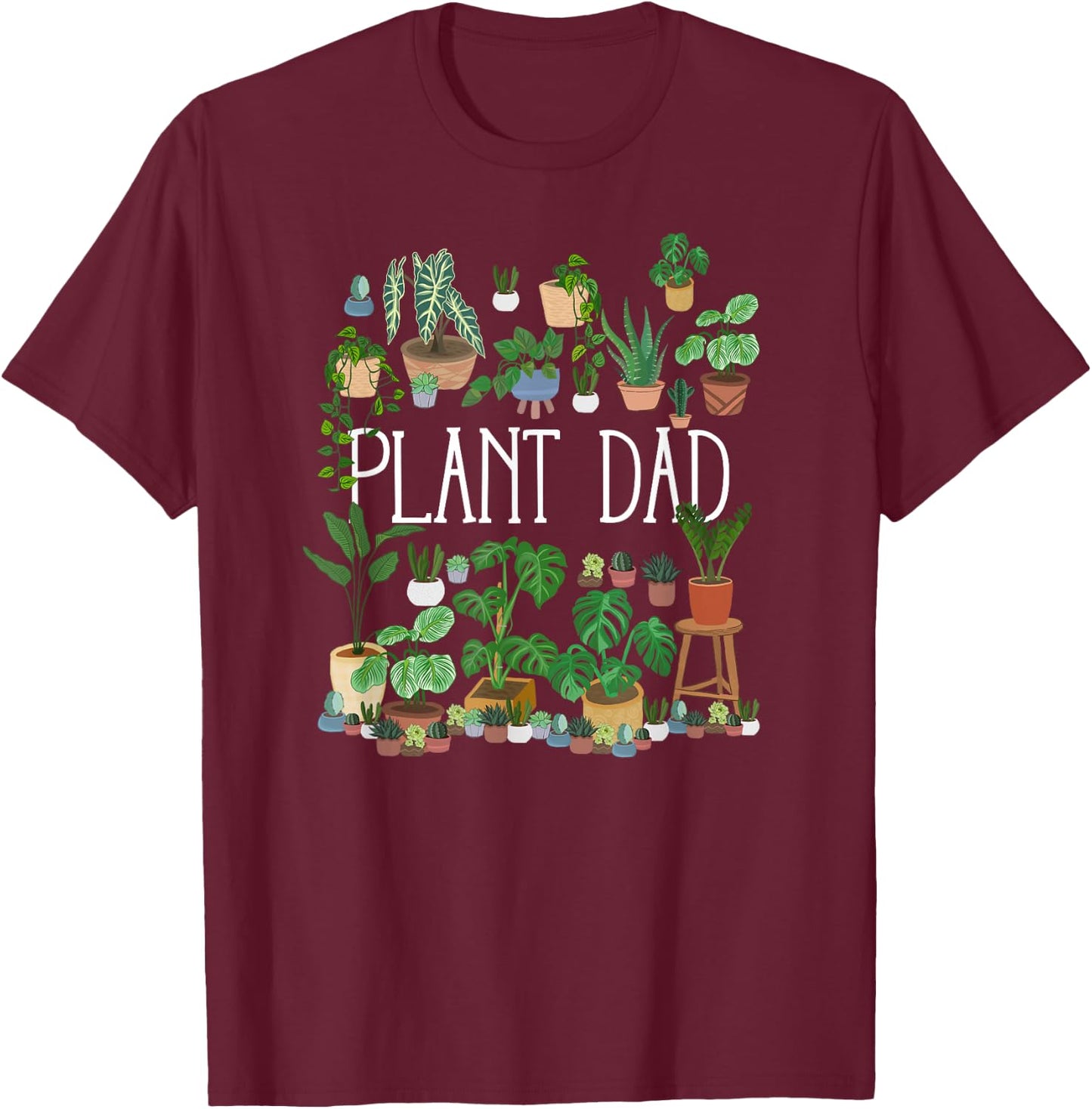 Potted Plant Dad T-Shirt - T-Shirt | Maroon