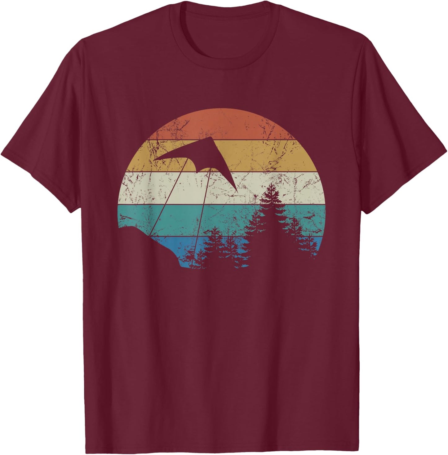 Stunt Drachen Fliegen Retro Fliegen Ein Drachen Love Stunt Drachen T-Shirt - T-Shirt | Maroon