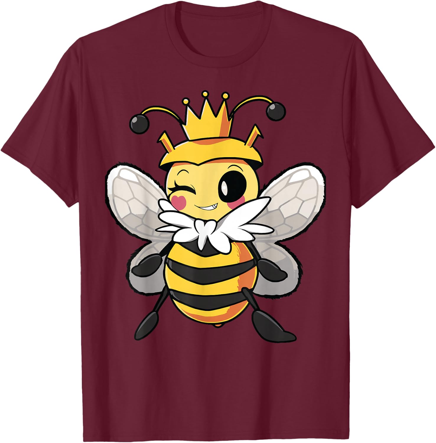 Cute Queen Bee T-Shirt - T-Shirt | Maroon
