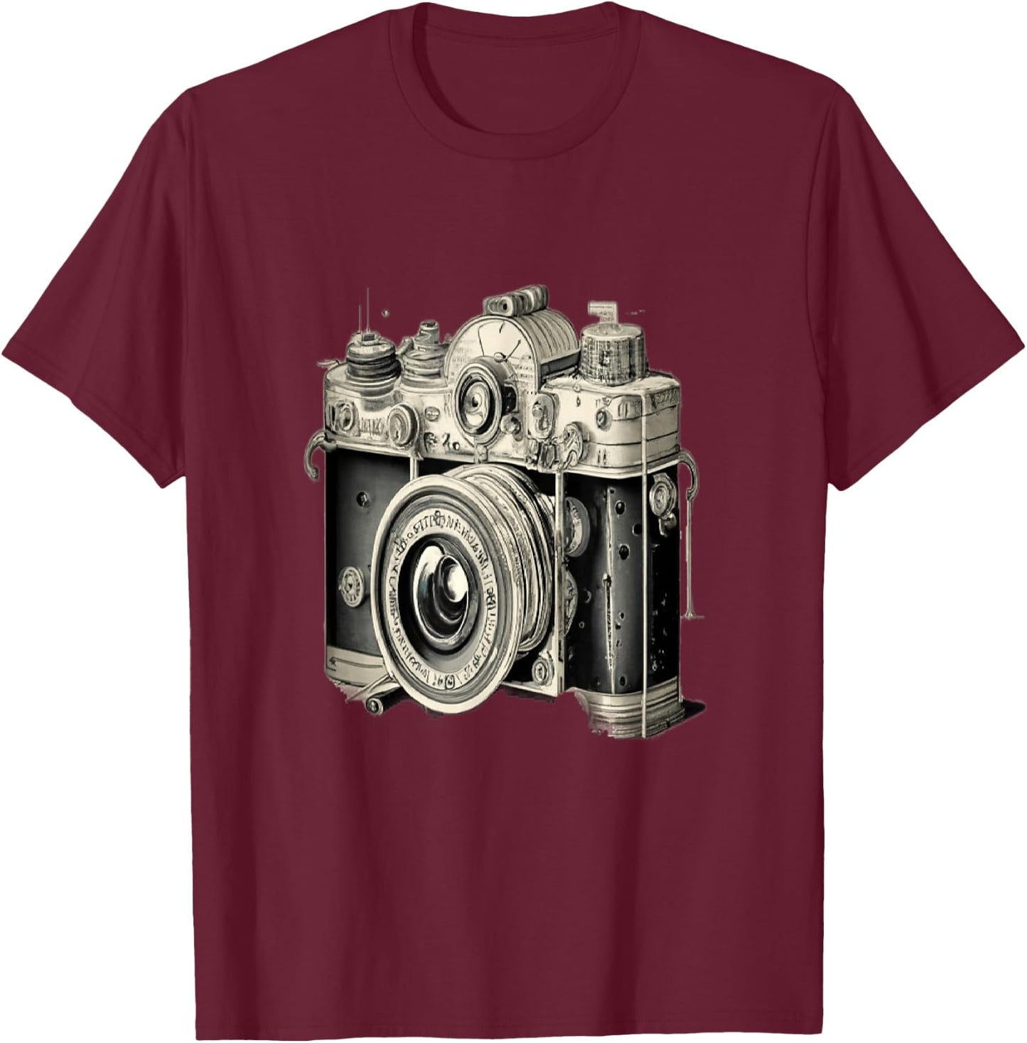 Appareil photo vintage , Black, S T-Shirt - T-Shirt | Maroon