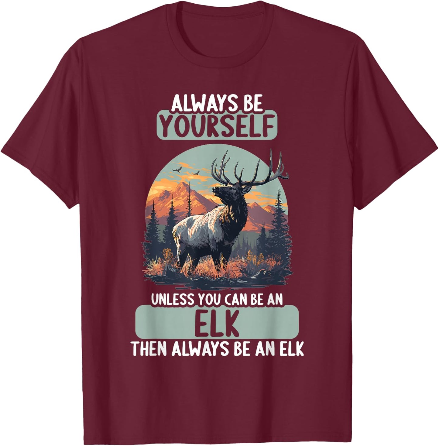 Elks Elk T-Shirt - T-Shirt | Maroon
