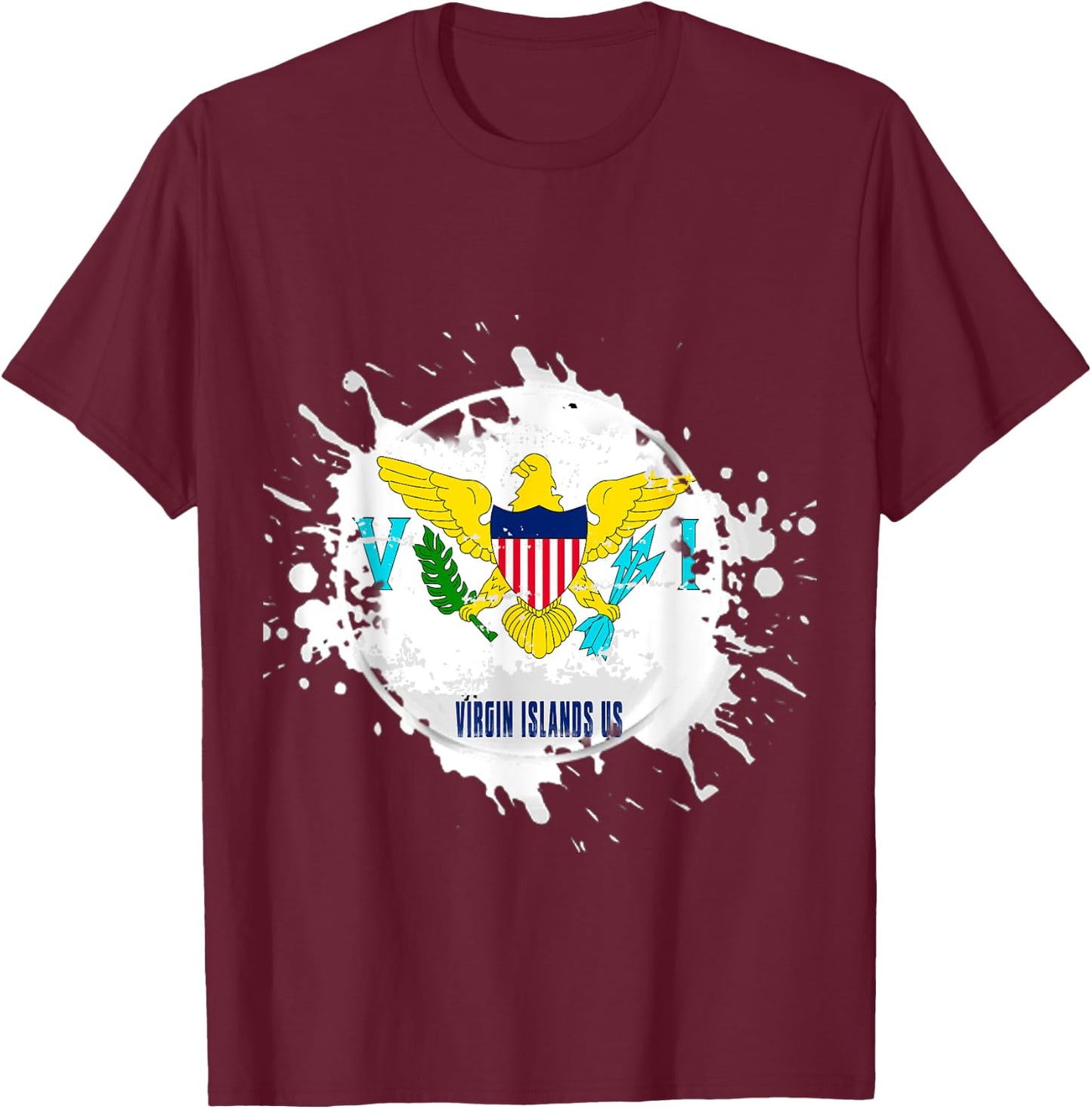 virgin islands us Splash T-Shirt - T-Shirt | Maroon