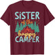Sister of Happy Camper 1st Birthday Party Retro Sister T-Shirt - T-Shirt | Maroon