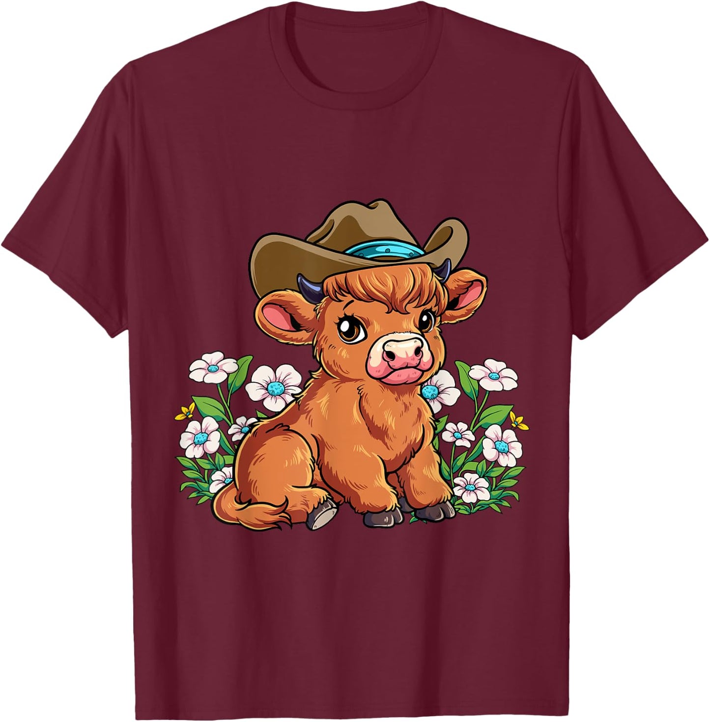 Highland Cow T-Shirt - T-Shirt | Maroon