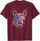 Funny Proud Cattle Dog Heeler American Flag Gift T-Shirt - T-Shirt | Maroon