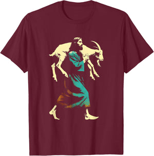 Jesus Goatherd - Funny Christian Religious Goat Lover T-Shirt - T-Shirt | Maroon