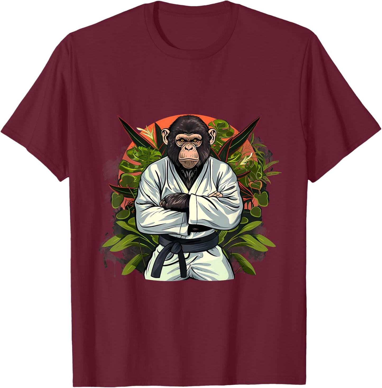 Karate Monkey Nature Jiu-Jitsu MMA Martial Arts Kickboxing T-Shirt - T-Shirt | Maroon