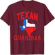 Texan Grandma Texas Flag Proud Vintage Grandmother Nan T-Shirt - T-Shirt | Maroon