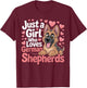 Just a Girl Who Loves German Shepherd Dogs Gifts Girls Women T-Shirt - T-Shirt | Maroon