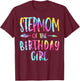 Stepmom of Birthday Girl Tie Dye Colorful Birthday Gift T-Shirt - T-Shirt | Maroon